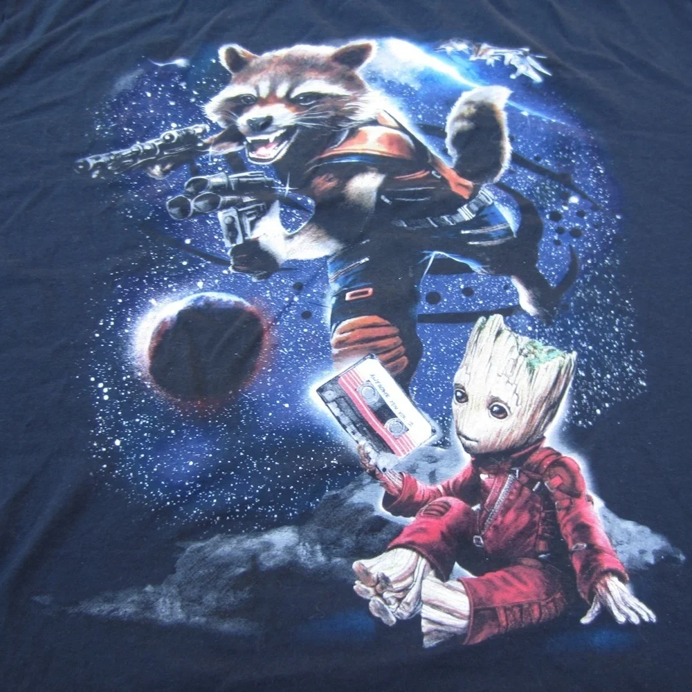 Guardians Of The Galaxy Vol. 2 Short Sleeve Crew neck Shirt Black Size 3XL comfy